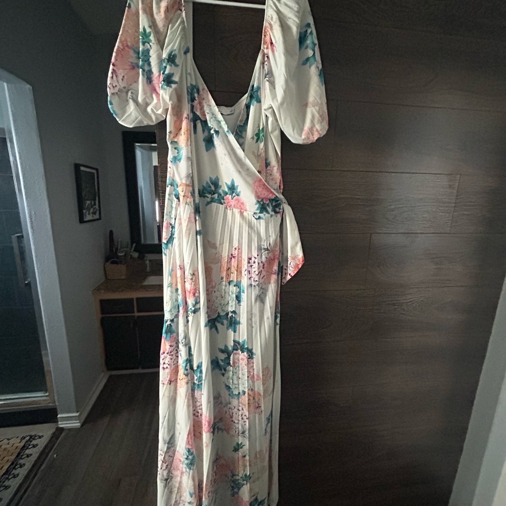 ASOS Curve Cream Floral Maxi Dress